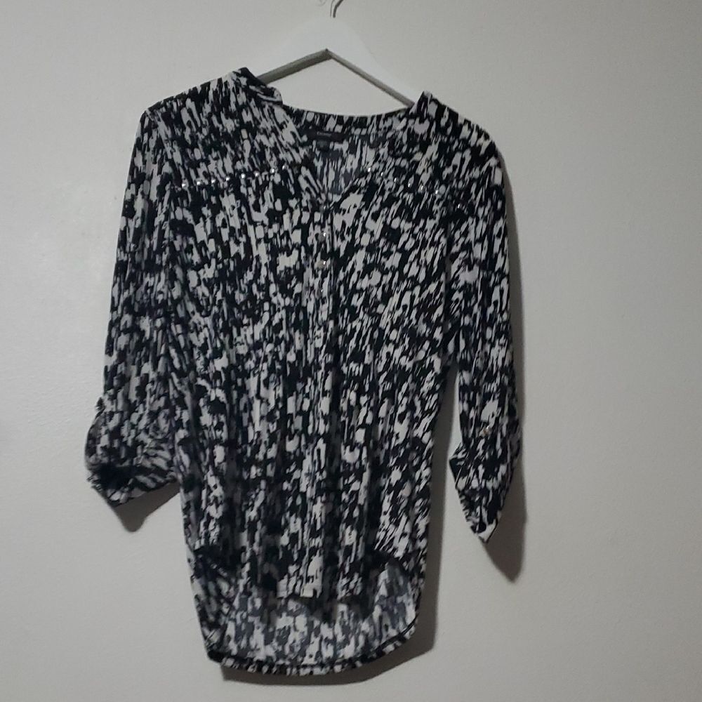 Cocomo Black and White Patterned Blouse